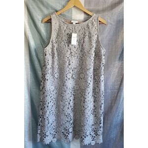 J.Jill NWT LP Gray Lace Sleeveless Dress Petite Lined‎ Party Cocktail Wedding